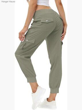 Women's Lightweight Hiking Cargo Joggers Quick Dry Elastic Waist 6 Pockets